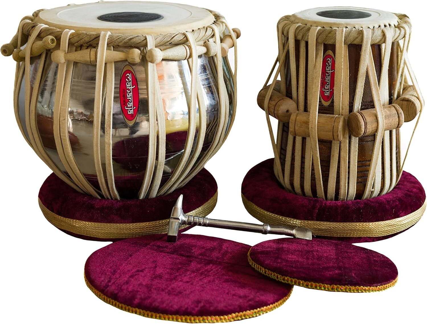 Basic Tabla Set for Beginners - Steel Bayan, Dayan, and Instructional Resources