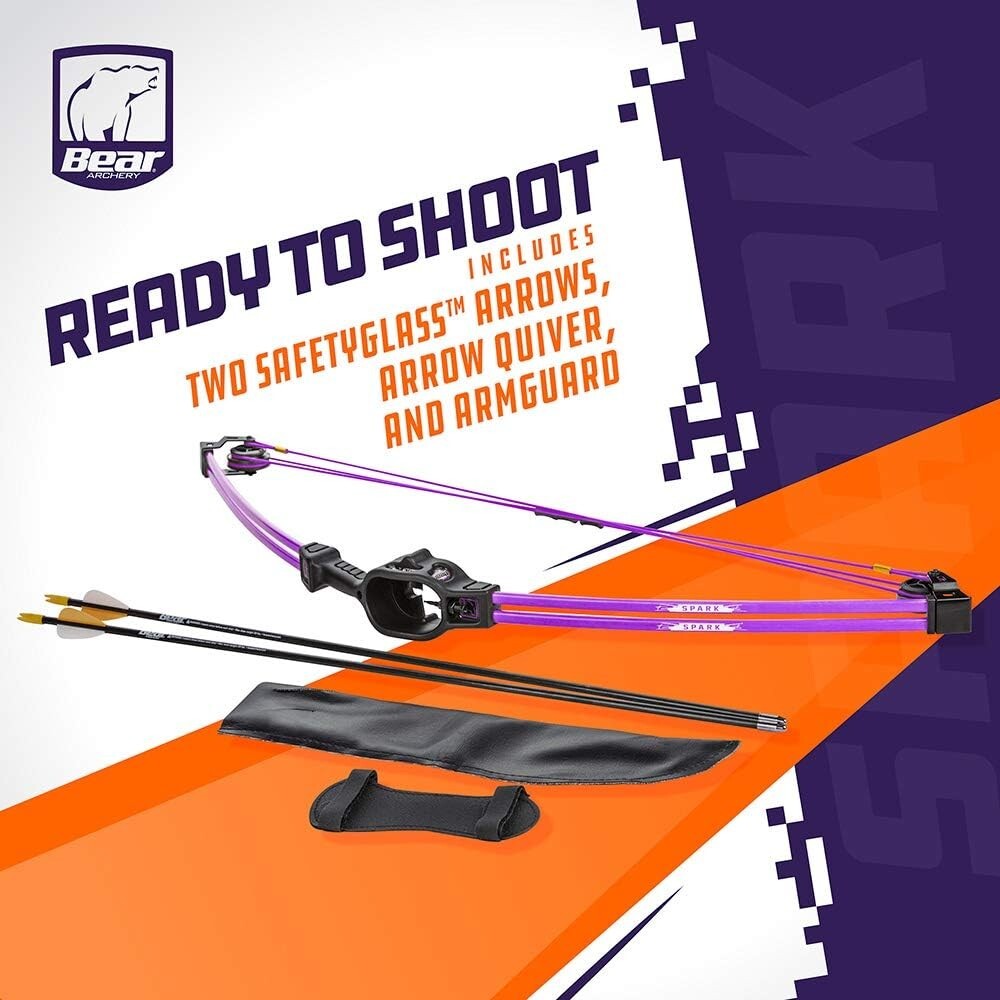 Lightweight Youth Bow Set with Whisker Biscuit, Ideal for Ages 5-10 - Flo Purple