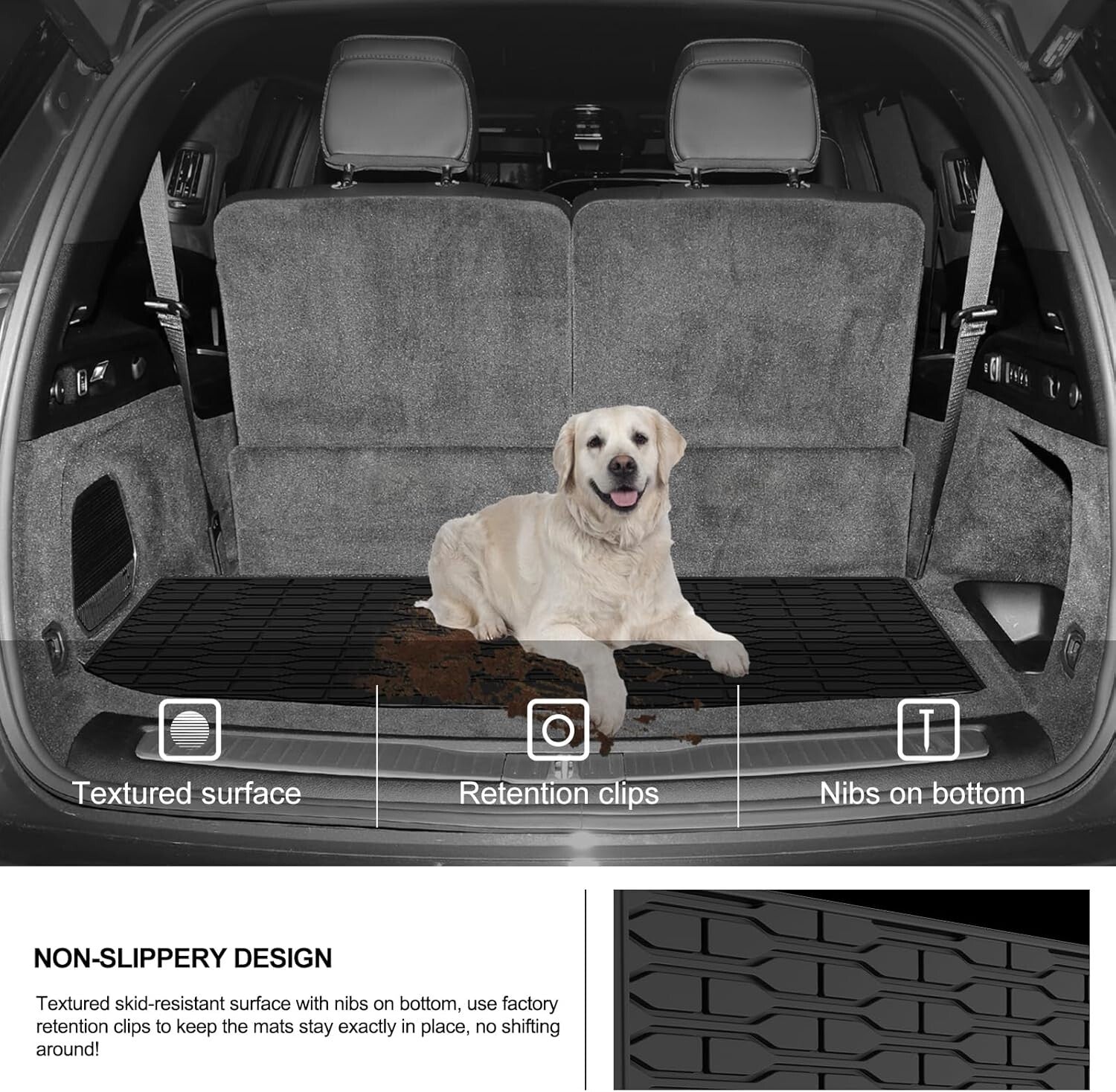 Easy Clean Custom Fit All Weather Trunk & Floor Mats for Jeep Grand Cherokee L