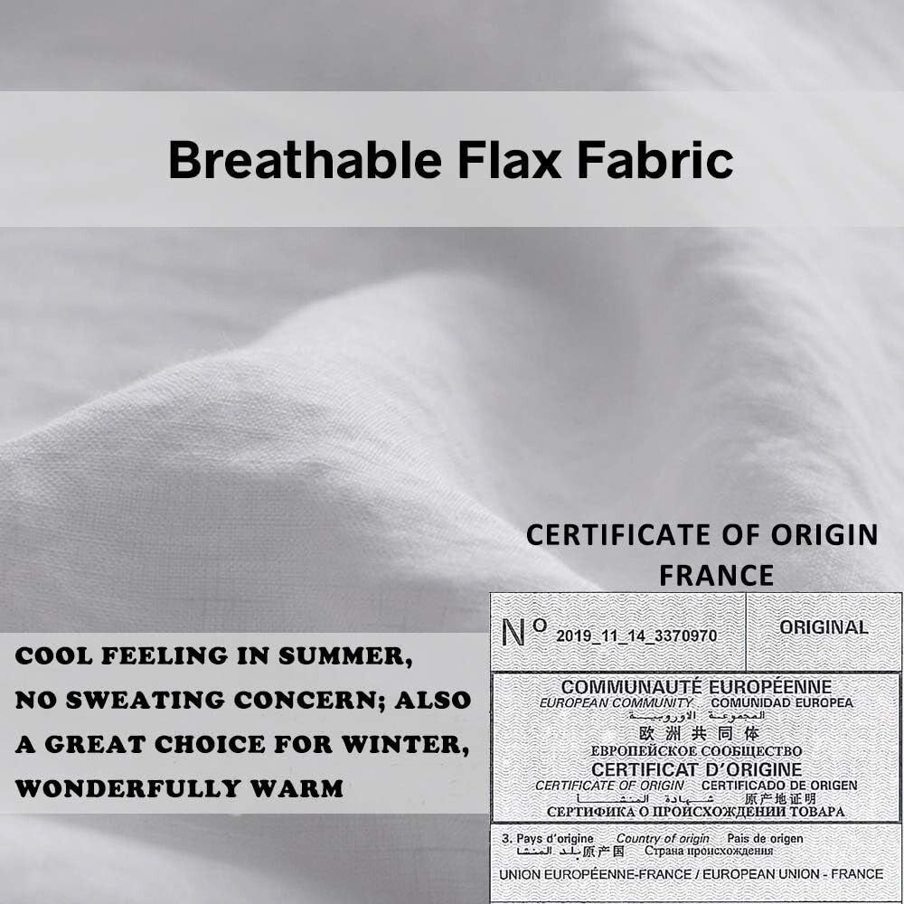 Breathable 100% French Linen King Pillowcases - Softer with Each Wash - Set of 2