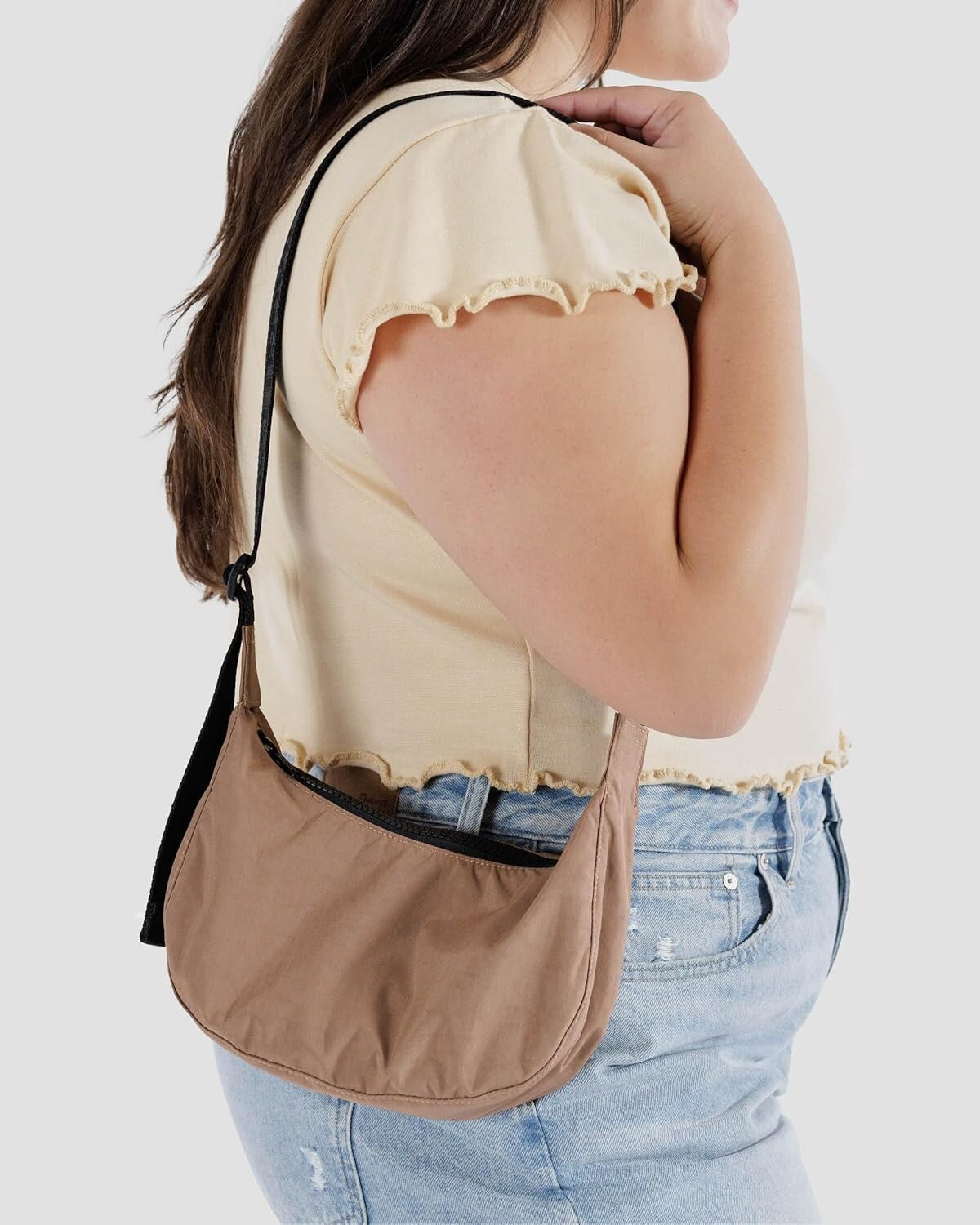 Lightweight Recycled Nylon Crescent Bag - Stylish & Machine Washable Design