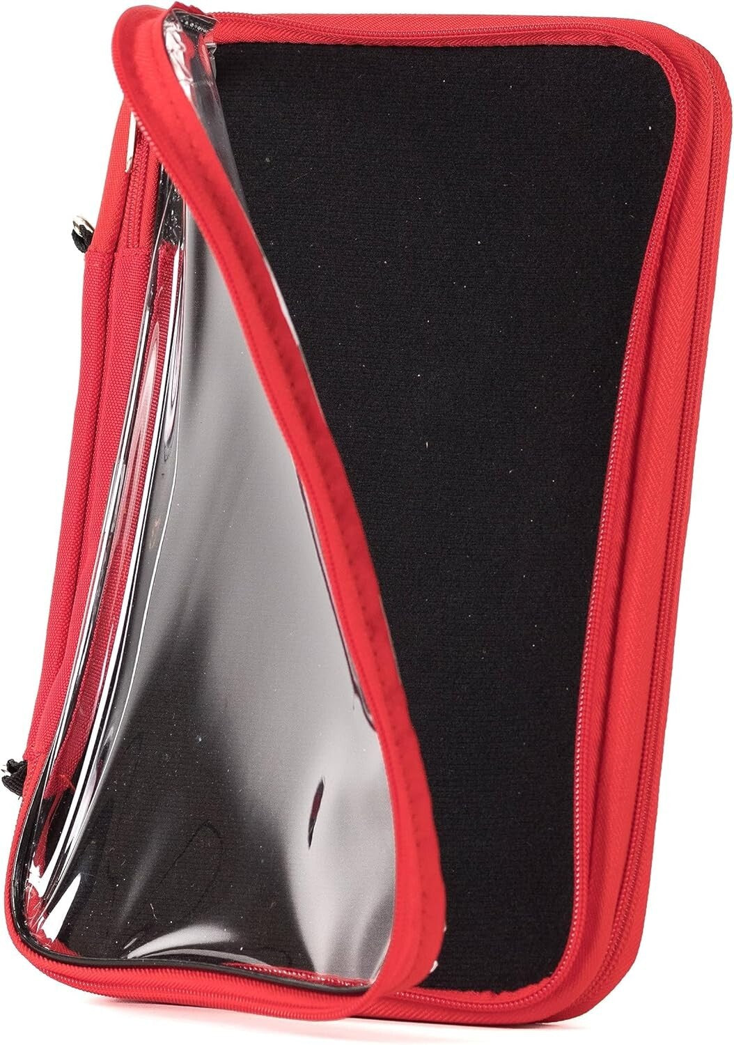 Trendy Black & Red Pin Storage Bag - Organize Up to 150 Enamel Pins Effortlessly