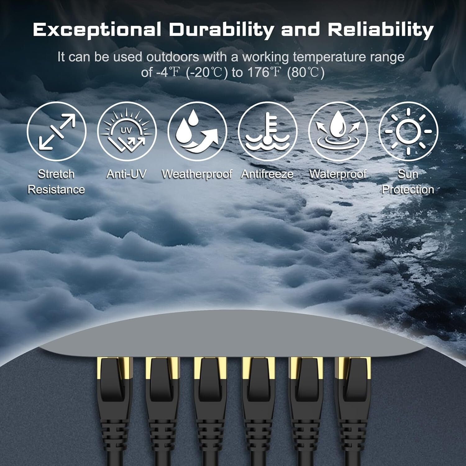 100 ft Cat7/Cat8 Ethernet Cable - 40Gbps High Speed for Gaming and Streaming