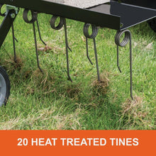 Load image into Gallery viewer, 40-Inch Tow Behind Lawn Dethatcher with 20 Rust-Proof Spring Steel Tines