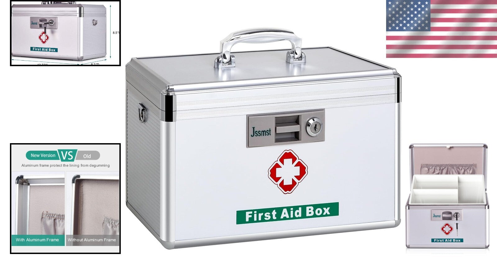 Durable Lockable Medicine Box with Plush Interior - 4.1 lb Lightweight Design