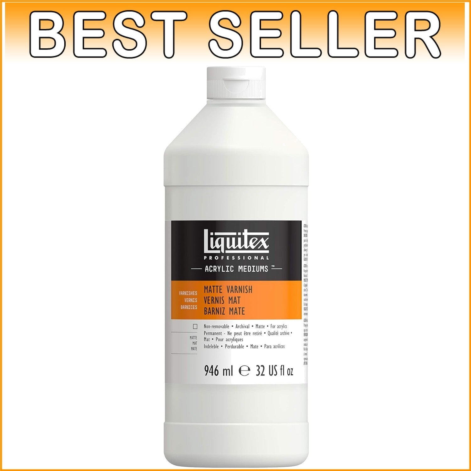 946ml Acrylic Matte Varnish - Water-Resistant & UV Resistant Protective Finish