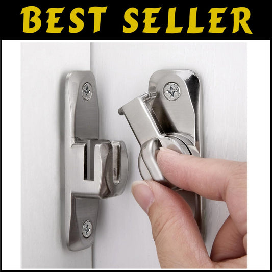 Space-Saving 90/180 Degree Zinc Alloy Barn Door Latch Kit - Includes Screws