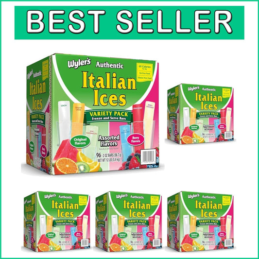 Bulk Pack of Authentic 96 Count Italian Ice Freezer Bars - Family Favorite