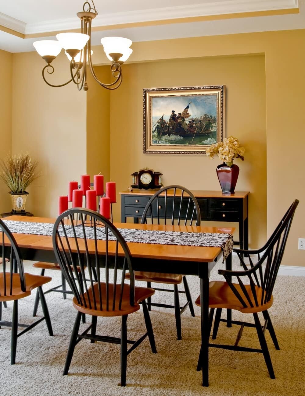 Framed Emanuel Leutze 'Washington Crossing the Delaware' Giclee Art – 30x22