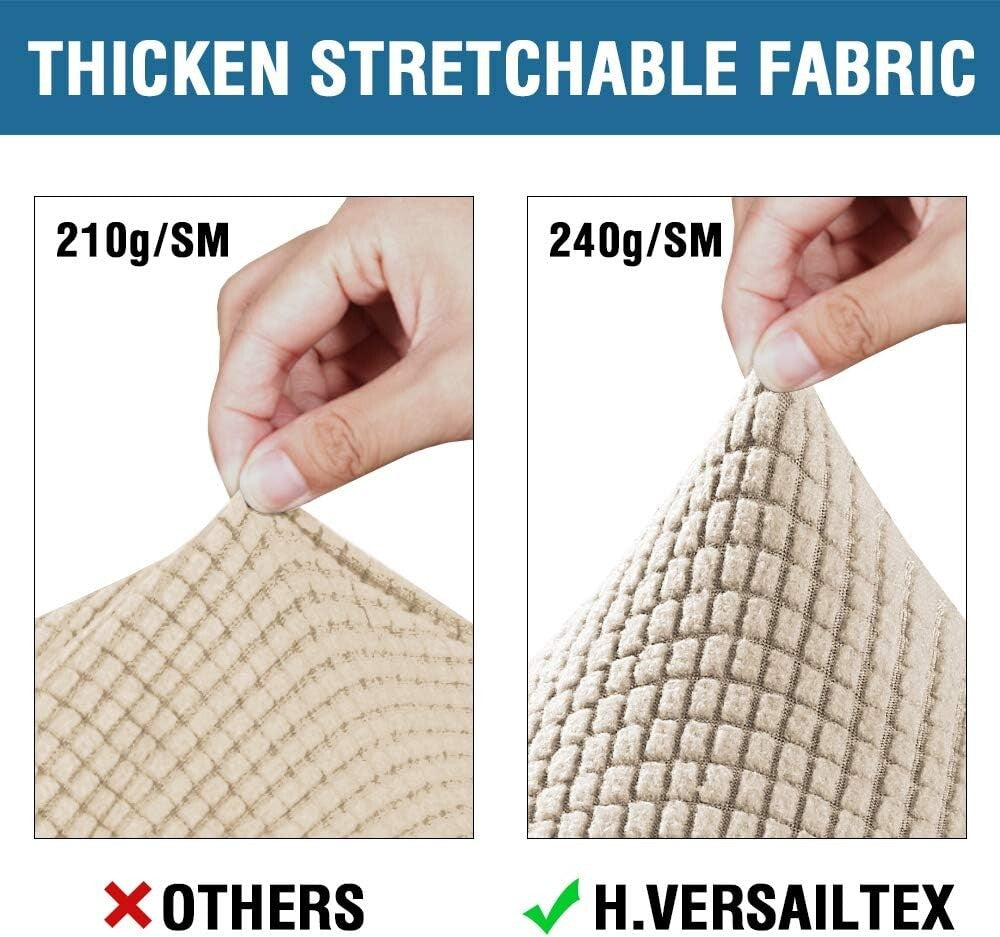 Custom Fit Natural Stretch Slipcovers for 2 Cushion Loveseat - Easy Care Design