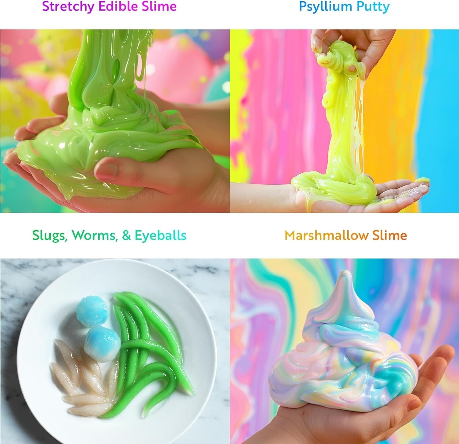 Edible Slime Candy Making Science Kit - 25 Fun Experiments for Kids Aged 8-12