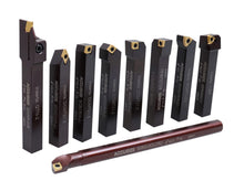 Load image into Gallery viewer, Compact 9-Piece Indexable Carbide Tools with TiN Inserts for Precision Work
