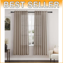 Load image into Gallery viewer, Classic Light Taupe Semi-Sheer Curtains for Bedroom &amp; Living Room - 2 Panels