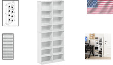 Load image into Gallery viewer, Sleek 16-Shelf Media Storage Tower Rack - Durable, Easy Assembly - White Finish