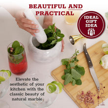 Load image into Gallery viewer, Luxurious 3.5-Cup Marble Mortar and Pestle Set for Effortless Flavor Extraction