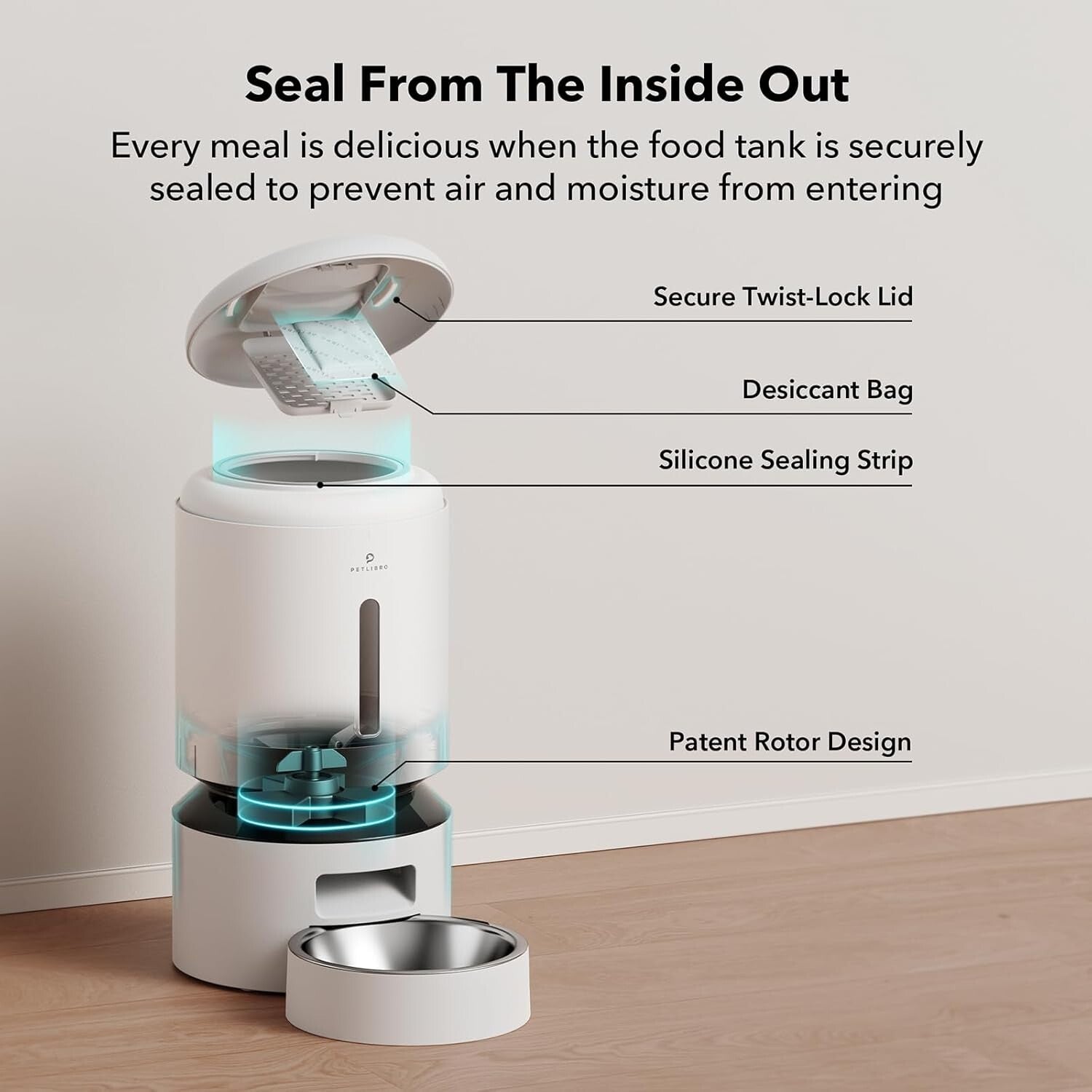 Pet Feeder with Smart App Control - 10 Meal Schedule & Freshness Technology