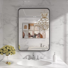 Load image into Gallery viewer, Contemporary Rectangular Bathroom Mirror in Matte Black - Shatterproof &amp; Secure