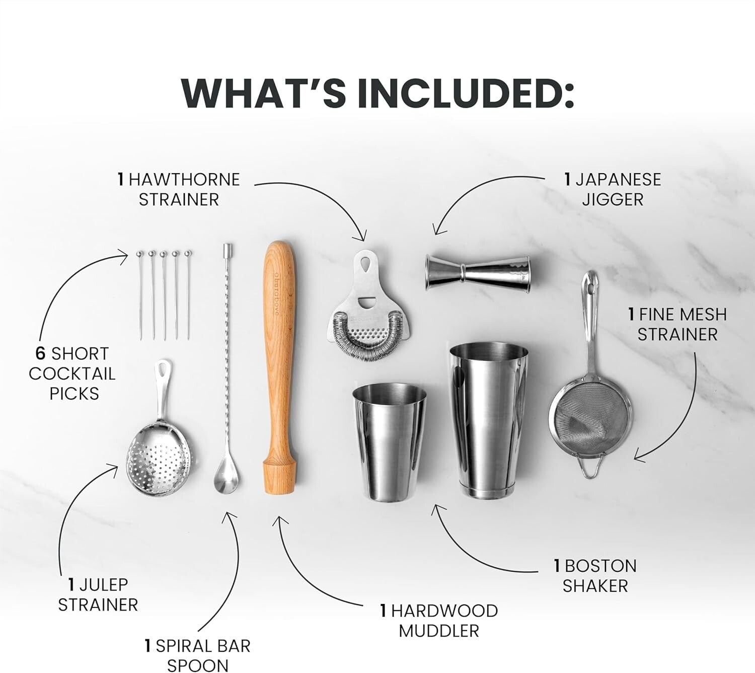 Craft Cocktails Like a Pro - 14-Piece Mixology Set with Antique Copper Finish