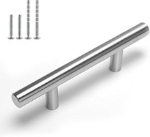 Load image into Gallery viewer, Stylish 50 Pack 3in Brushed Nickel Cabinet Pulls - Ambidextrous, Easy to Install