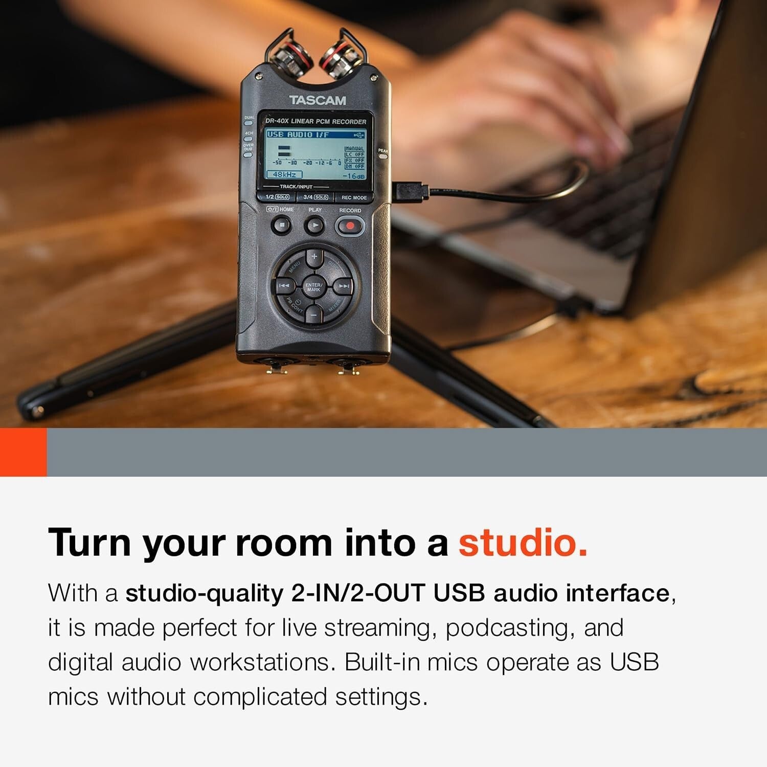 Compact 4-Channel Portable Recorder with USB Interface for Professional Sound