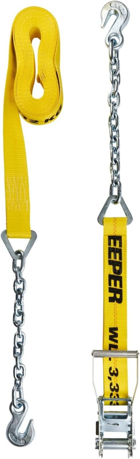 2" x 27' High-Performance Ratchet Cargo Strap with Grab Hook - 3,333 lbs WLL