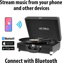 Load image into Gallery viewer, Portable 3-Speed Suitcase Turntable with Upgraded Sound and Bluetooth Speakers