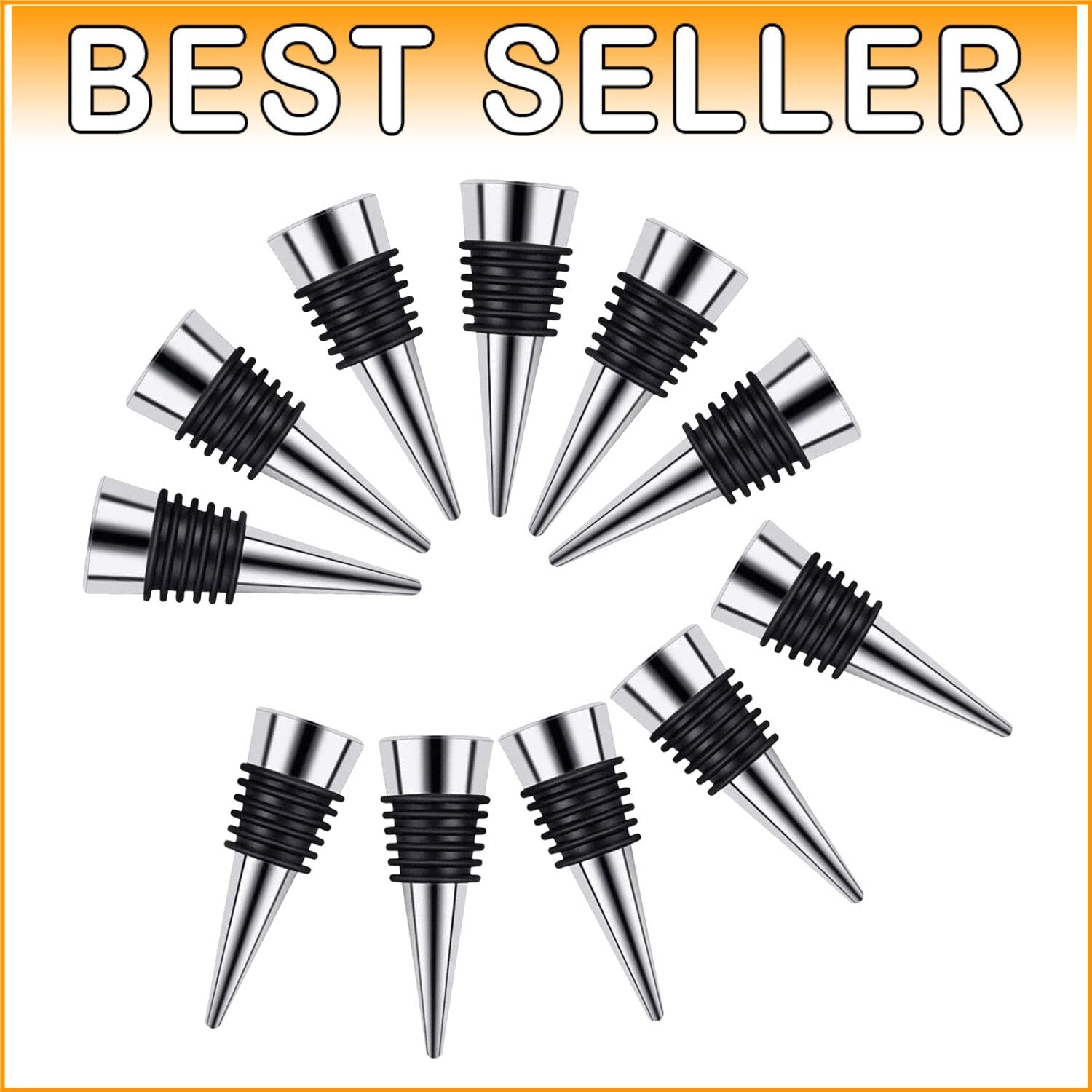 50 Pcs Stainless Steel Wine Stoppers - Air-tight Seal for Longer Freshness