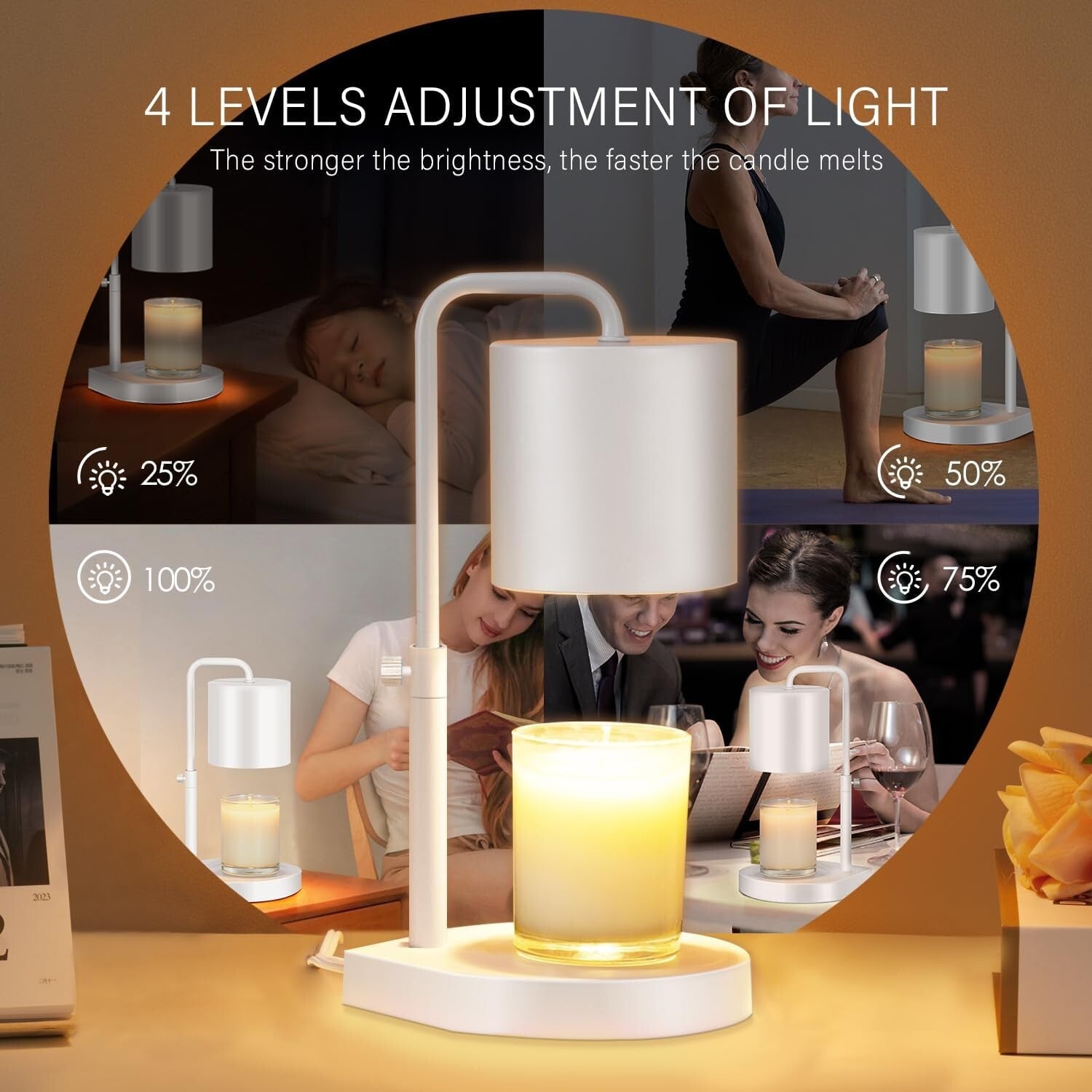 Dimmable Candle Warmer Lamp Set with Timer - Perfect Gift for Moms or Friends