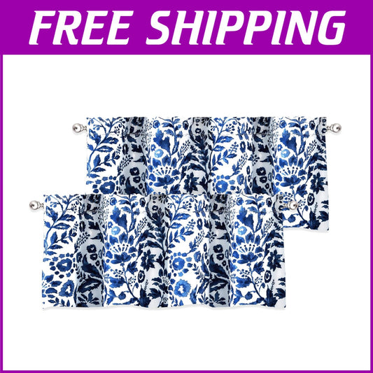 Elegant Floral Thermal Insulated Curtain Valance 52''W x 18''L +2'' Header