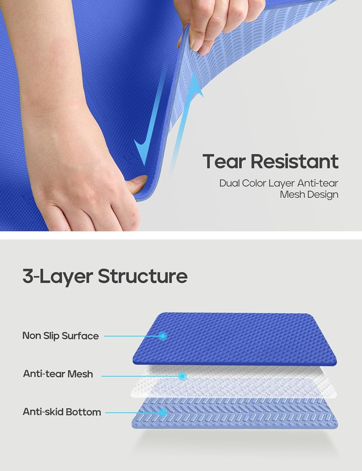 Extra Large Non-Slip Yoga Mat - Eco-Friendly 72"x26" for All Practice Levels