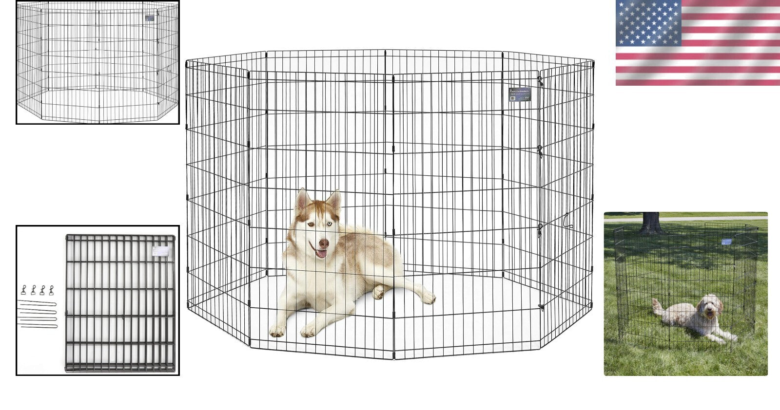 Secure & Spacious Pet Exercise Pen, 24" W x 48" H - Ideal for Indoor/Outdoor Use