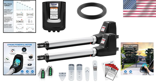 Electric Driveway Gate Opener for Medium Duty - Up to 18ft, Remote Control