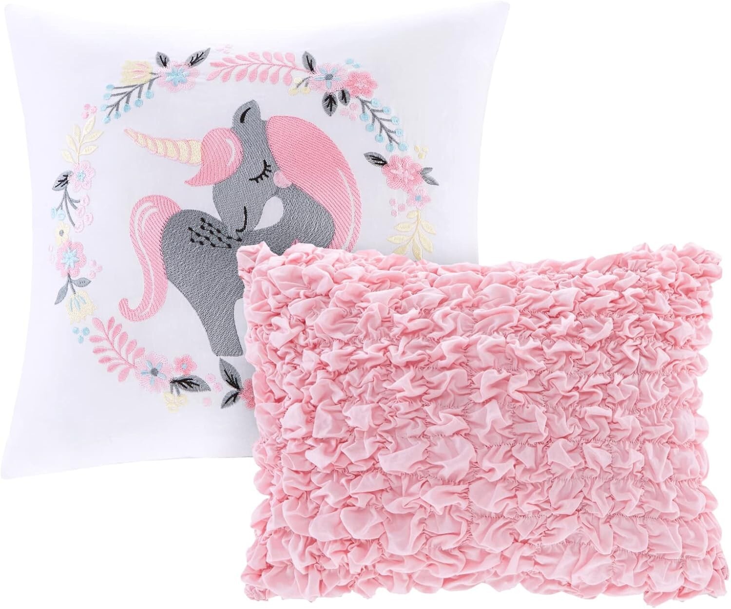 Whimsical Reversible Cotton Quilt Set for Kids - Cloud Pink Full/Queen