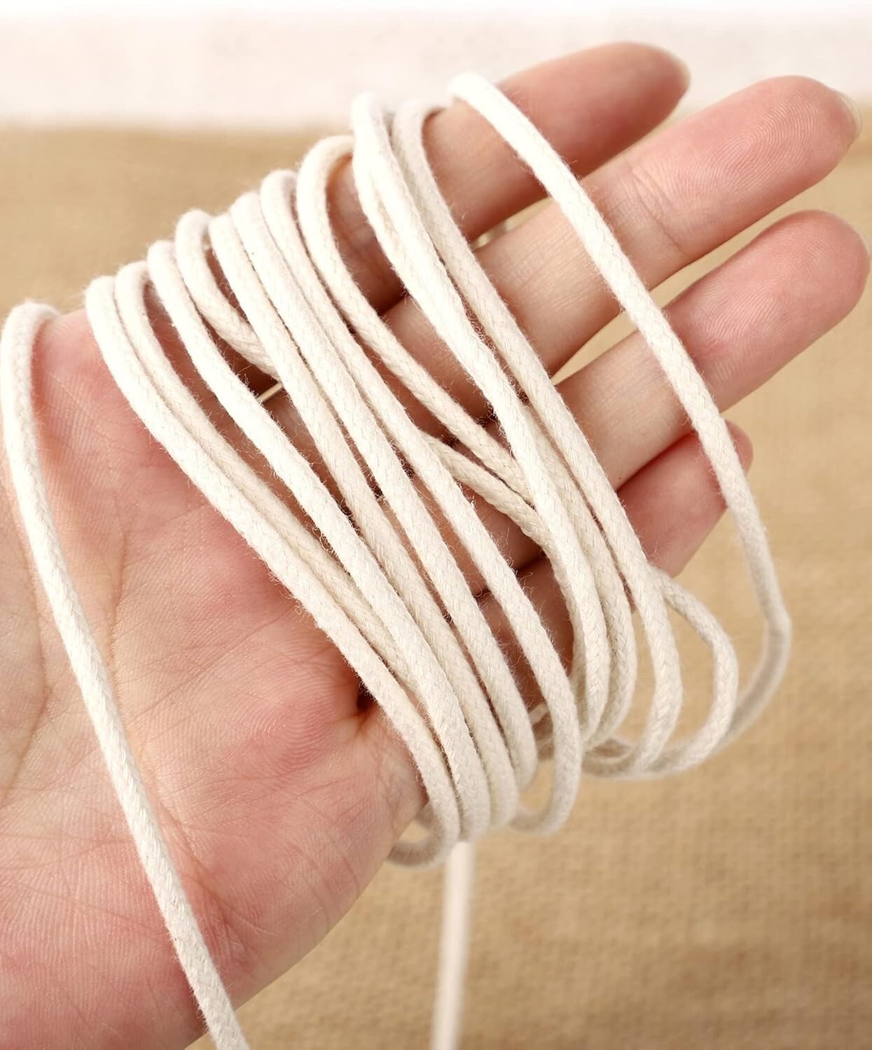 4 Skeins of Twisted Cotton Rope - Vibrant 3mm Macrame Cord for Creative Projects