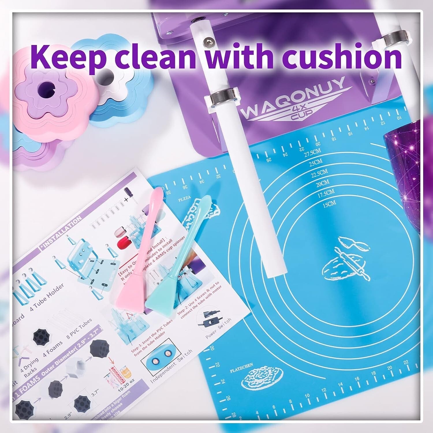 Craft-Ready Tumbler Spinner Set with Individual Switches & Heat Control Options