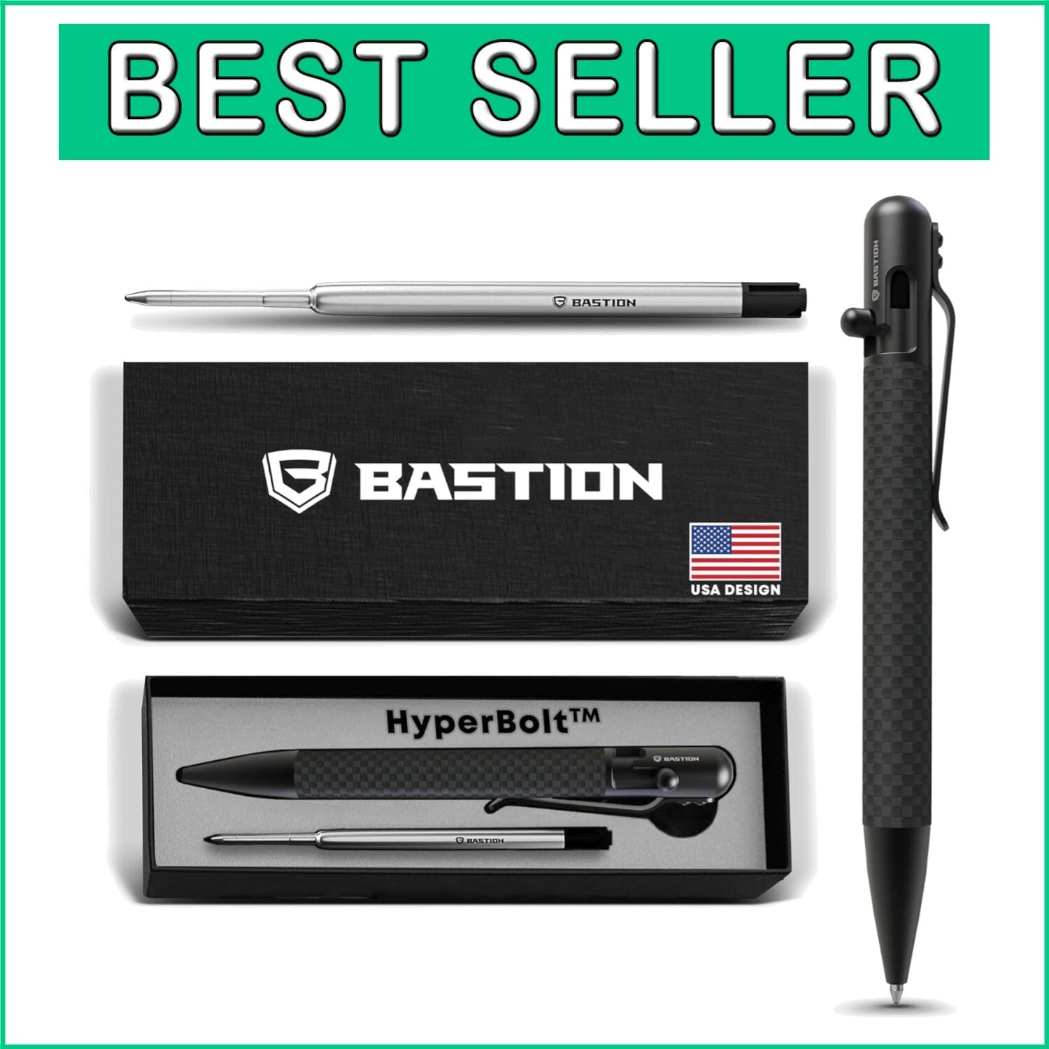 Durable Carbon Fiber Bolt Action Ballpoint Pen - Perfect Gift for Professionals