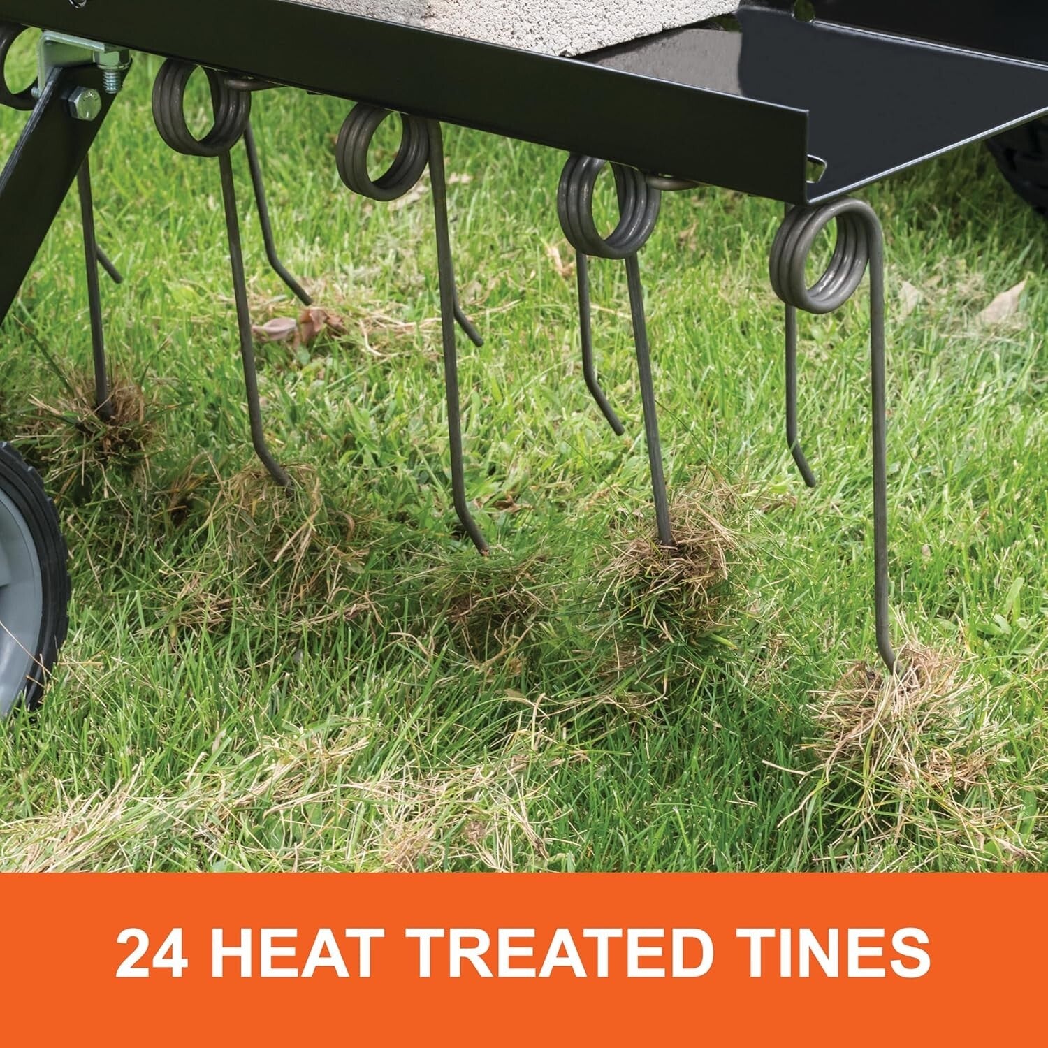 48-Inch Tow Behind Lawn Dethatcher with 24 Heavy-Duty Steel Tines - USA Made