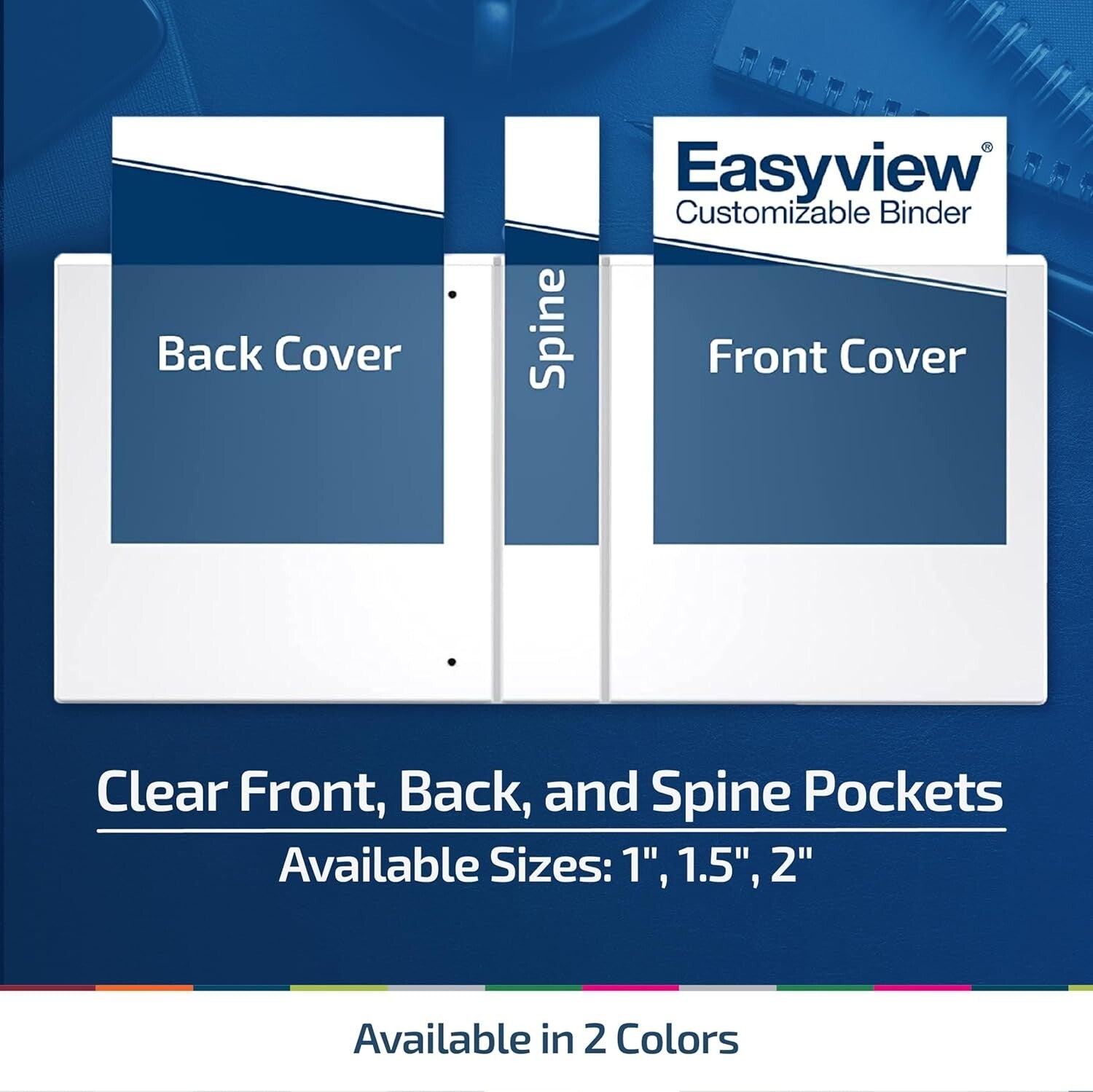 Eco-Friendly 3-Ring Mini Binder with Clear Cover & 5 Dividers - Made in Canada
