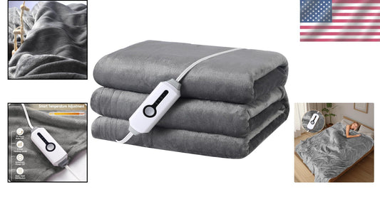 Elegant Full Size Electric Heated Blanket 72"x84" - Flannel with Safety Features