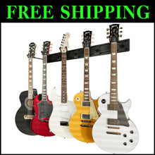 Load image into Gallery viewer, Premium 5-Guitar Wall Mount with Adjustable Slatwall Rails for Elegant Display