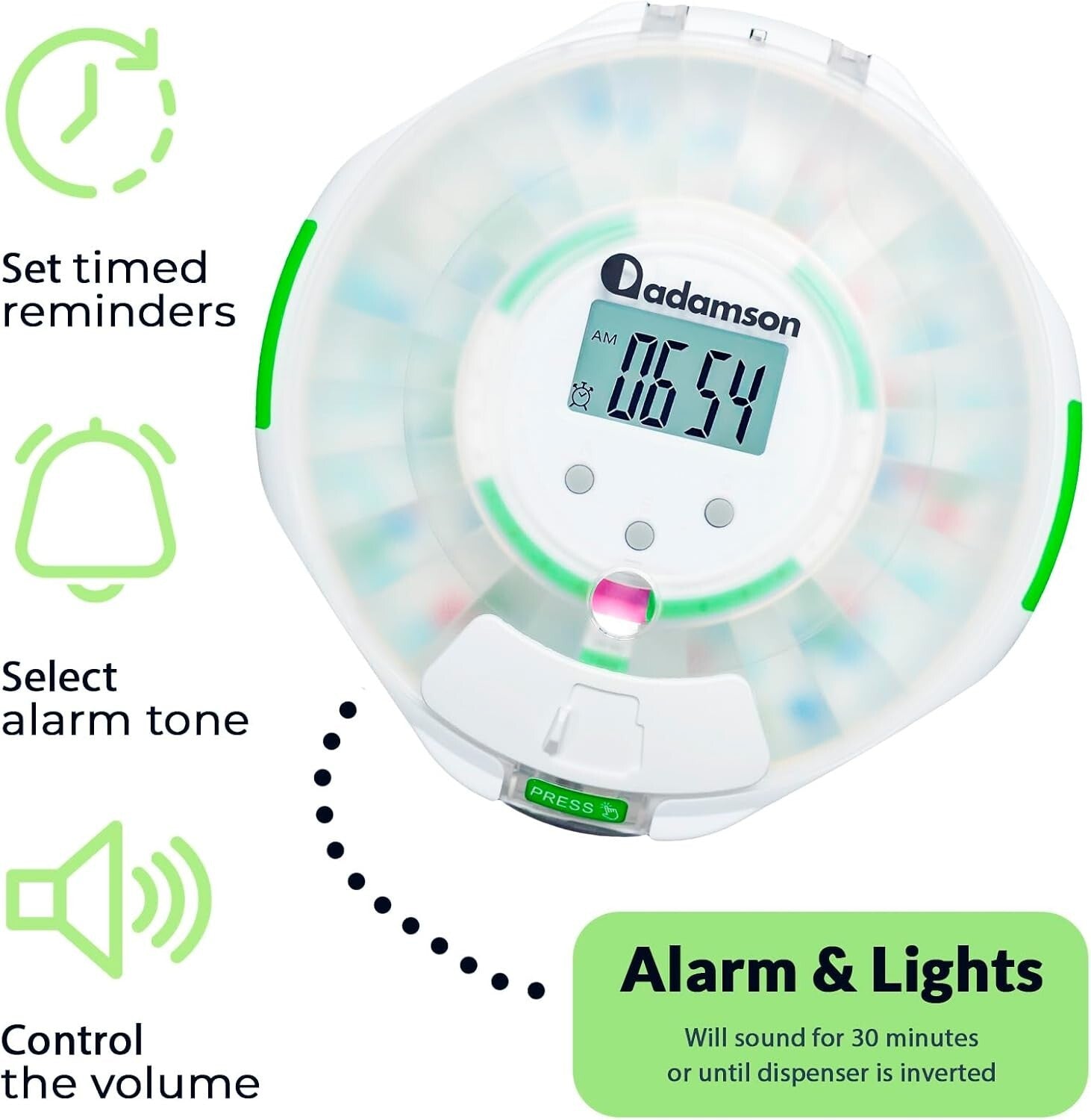 Automatic 28-Day Pill Dispenser with Lock & WiFi Monitoring - TimelyMed Solution