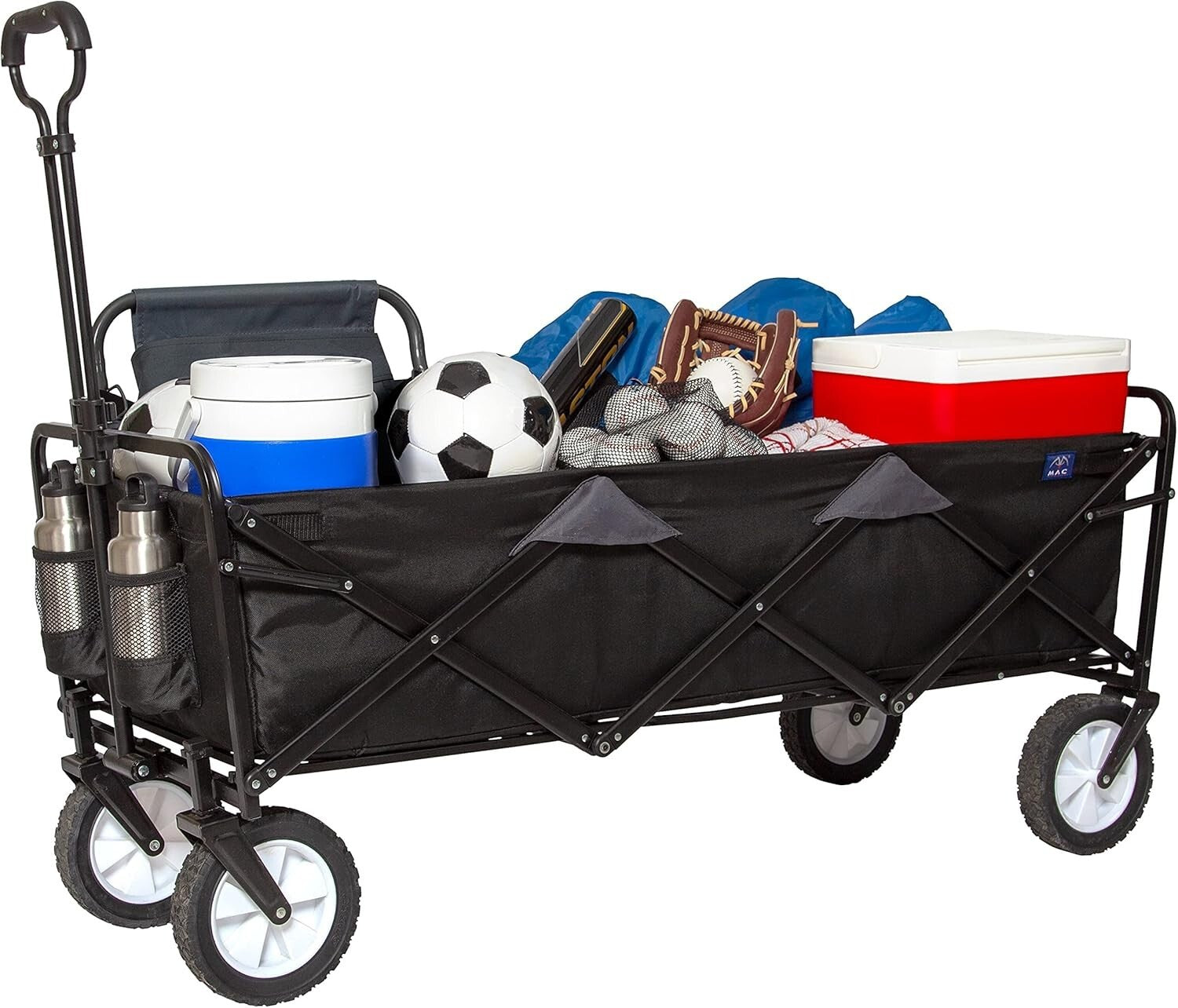 Durable Mac Sports Folding Utility Wagon with Adjustable Handle, 150 Lb Capacity