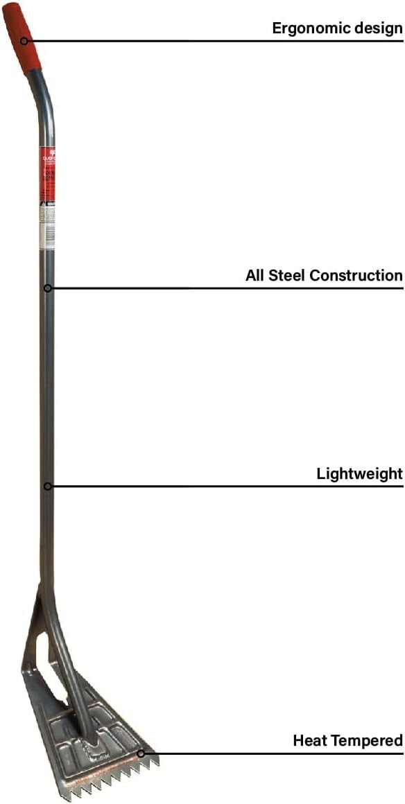 Classic Red 54-Inch Shingle Removal Tool with Ergonomic Grip for Comfort