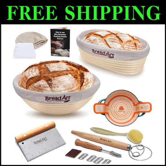 9-Inch Round & 10-Inch Oval Rattan Proofing Baskets for Sourdough Masterpieces