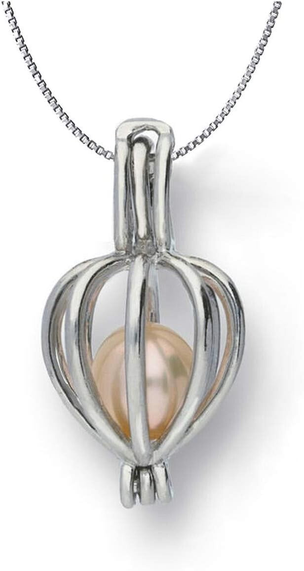 Cultured Wish Pearl Necklace in Sterling Silver Locket - Perfect Gift for Her
