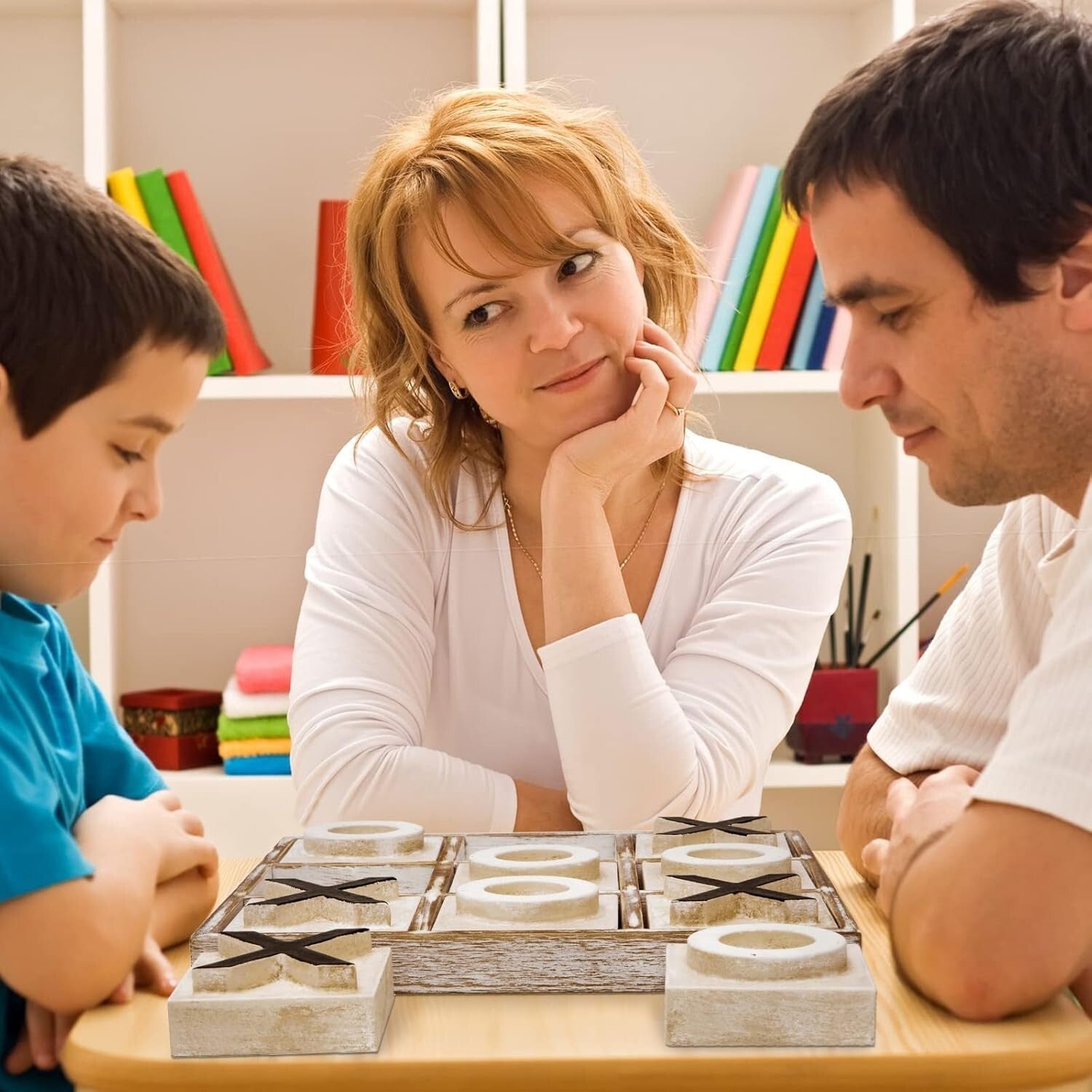Eco-Friendly 12.6-Inch Tic Tac Toe Game - Rustic Decor for Home & Parties