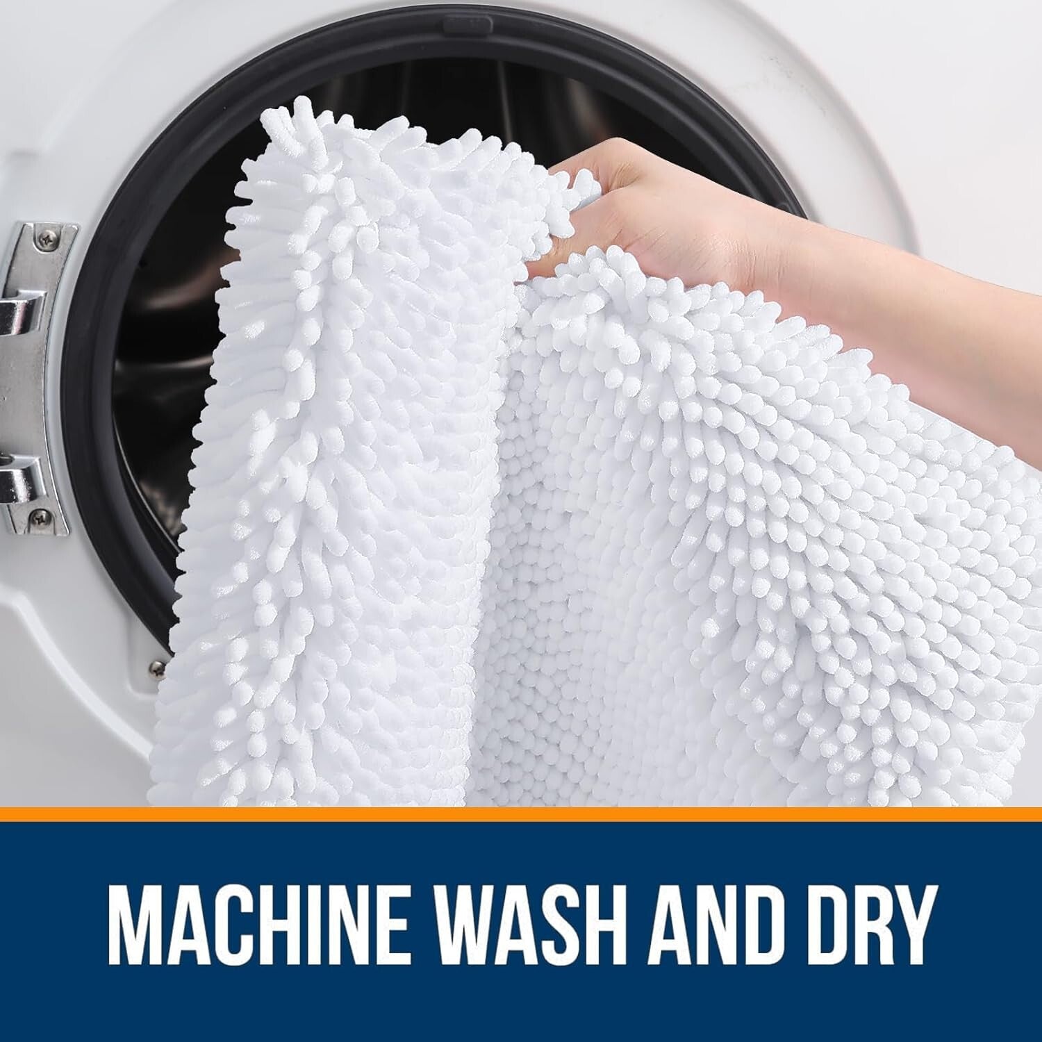 Elegant 3-Piece Bath Rug Set - High Pile Chenille Mats for Luxurious Comfort