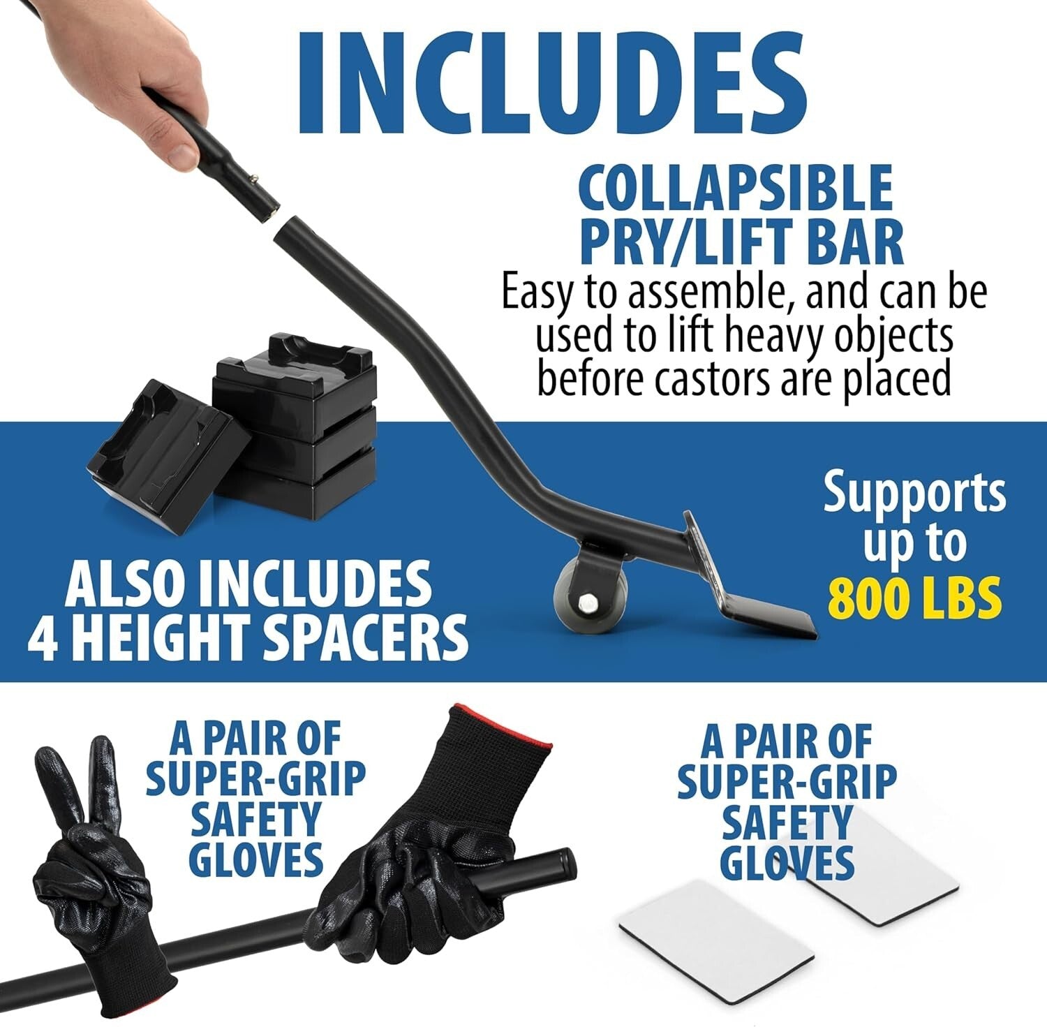 2000 lbs Capacity Furniture Dolly Set with Wheels - Perfect for Safe Relocations