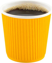 Load image into Gallery viewer, Leakproof 4oz Ripple Insulated Yellow Coffee Cups - 500 Count Value Pack