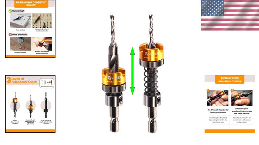Adjustable Depth Countersink Drill Bit - Self-Adjusting, Tungsten Carbide, 1/8"